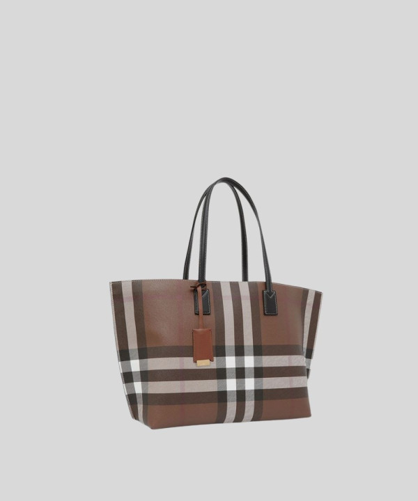 [BURBERRY-버버리] 체크 레더 미디엄 토트 80525041