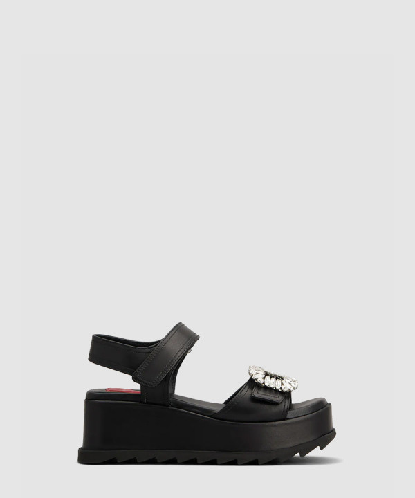 [ROGER VIVIER-로저비비에] 슬라이디 비브 웨지 샌들 RVW7754239091TB999