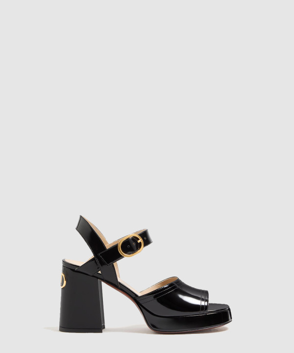 [VALENTINO-발렌티노] 포셋 폴리시드 카프스킨 플랫폼 샌들 100MM 7W2S0MI1ZJM