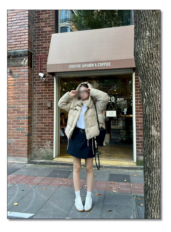 푸퍼 나일론 Short한 기장감에 감성 한스푼! 로에베 패딩으로 패셔니스타로 등극
