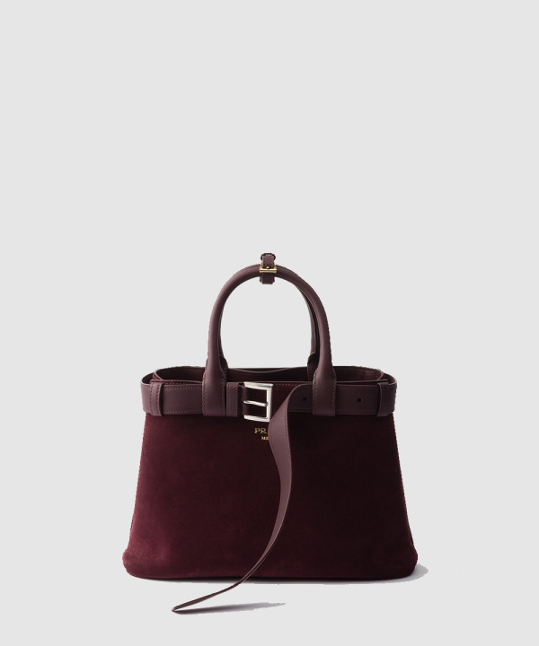 [PRADA-프라다] 벨트가 달린 미디엄 스웨이드 버클 백 1BA434