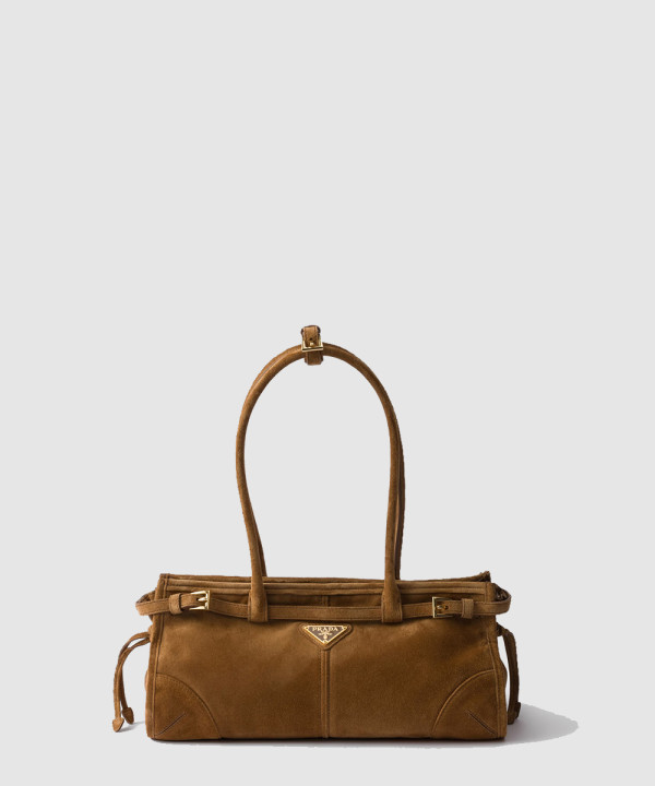 [PRADA-프라다] 보니 미디엄 스웨이드 핸드백 1BA426