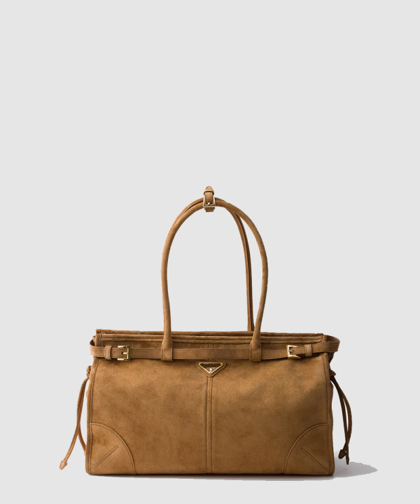 [PRADA-프라다] 라지 스웨이드 핸드백 1BA433