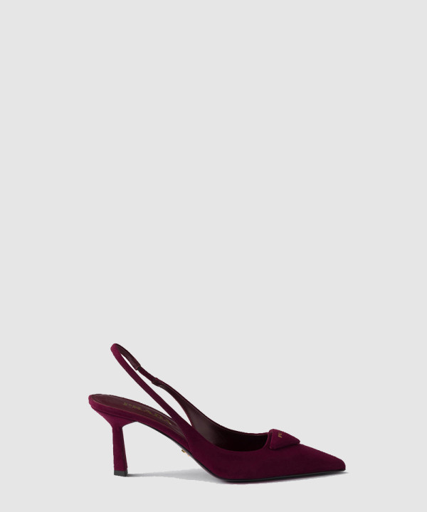 [PRADA-프라다] 스웨이드 슬링백 펌프스 1I901M