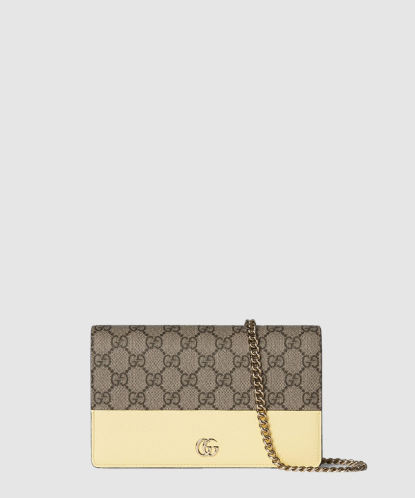 [GUCCI-구찌] GG 마몽 체인 달린 바이컬러 지갑 497985