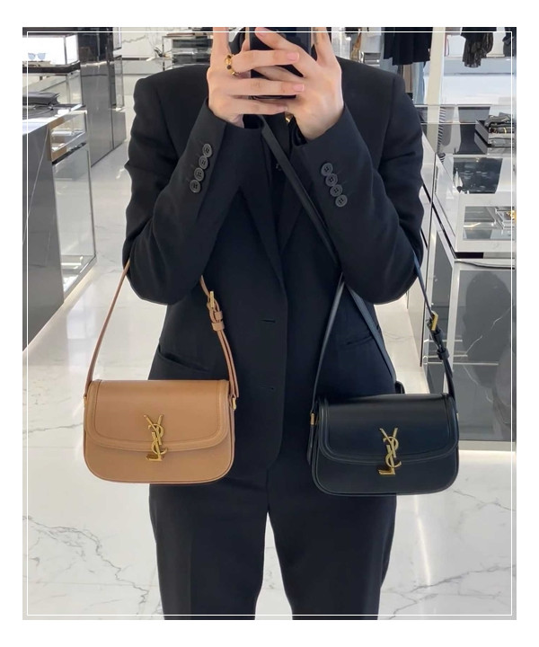 독특한 디자인 미학을 보여주는 BOX BAG / 생로랑 솔페리노 / 리뷰타임 즐기기